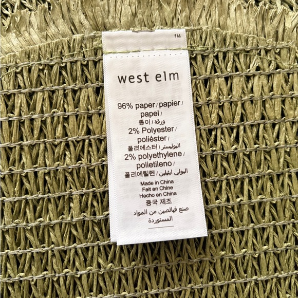 West Elm Green Paper Placemats - Set of 4 - Picture 2 of 3